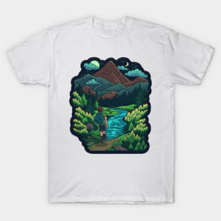 Beautiful Hiker Motif - Buy and Plant a Tree T-Shirt